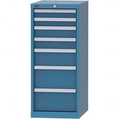 LISTA - 7 Drawer, 216 Compartment Bright Blue Steel Modular Storage Cabinet - Exact Industrial Supply