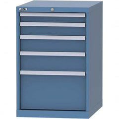 LISTA - 4 Drawer, 99 Compartment Bright Blue Steel Modular Storage Cabinet - Exact Industrial Supply