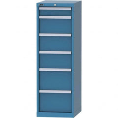 LISTA - 6 Drawer, 216 Compartment Bright Blue Steel Modular Storage Cabinet - Exact Industrial Supply