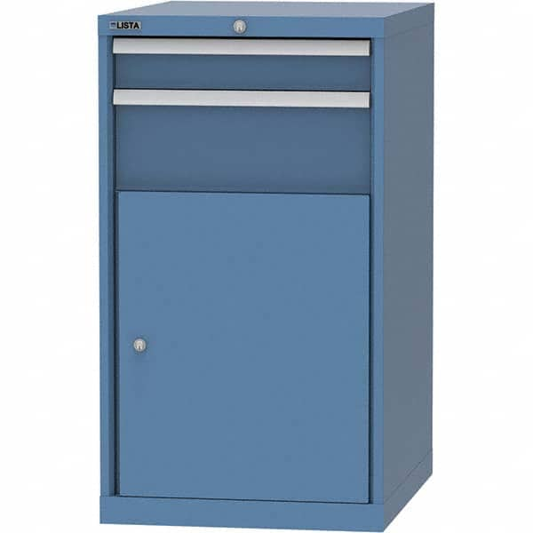 LISTA - 4 Drawer, 99 Compartment Bright Blue Steel Modular Storage Cabinet - Exact Industrial Supply