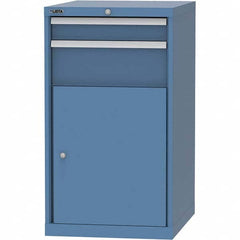 LISTA - 4 Drawer, 99 Compartment Bright Blue Steel Modular Storage Cabinet - Exact Industrial Supply