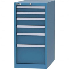 LISTA - 6 Drawer, 45 Compartment Bright Blue Steel Modular Storage Cabinet - Exact Industrial Supply