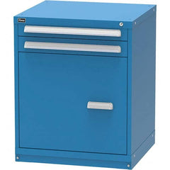 Vidmar - 2 Drawer Bright Blue Steel Modular Storage Cabinet - Exact Industrial Supply