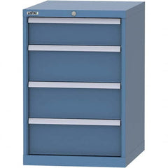 LISTA - 4 Drawer, 99 Compartment Bright Blue Steel Modular Storage Cabinet - Exact Industrial Supply