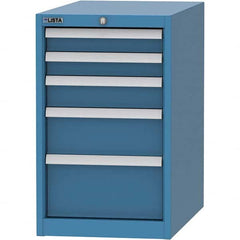 LISTA - 5 Drawer, 45 Compartment Bright Blue Steel Modular Storage Cabinet - Exact Industrial Supply