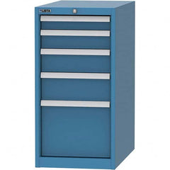 LISTA - 5 Drawer, 45 Compartment Bright Blue Steel Modular Storage Cabinet - Exact Industrial Supply