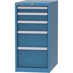 LISTA - 5 Drawer, 45 Compartment Bright Blue Steel Modular Storage Cabinet - Exact Industrial Supply