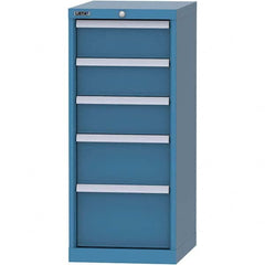 LISTA - 5 Drawer, 216 Compartment Bright Blue Steel Modular Storage Cabinet - Exact Industrial Supply