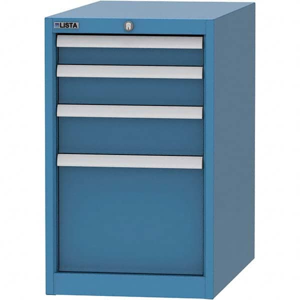 LISTA - 4 Drawer, 45 Compartment Bright Blue Steel Modular Storage Cabinet - Exact Industrial Supply