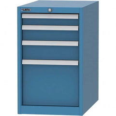 LISTA - 4 Drawer, 45 Compartment Bright Blue Steel Modular Storage Cabinet - Exact Industrial Supply