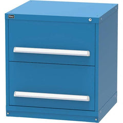 Vidmar - 2 Drawer, 344 Compartment Bright Blue Steel Modular Storage Cabinet - Exact Industrial Supply