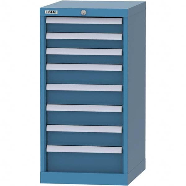 LISTA - 8 Drawer, 216 Compartment Bright Blue Steel Modular Storage Cabinet - Exact Industrial Supply