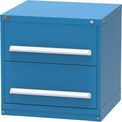 Vidmar - 2 Drawer Bright Blue Steel Modular Storage Cabinet - Exact Industrial Supply