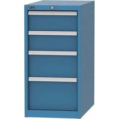 LISTA - 4 Drawer, 45 Compartment Bright Blue Steel Modular Storage Cabinet - Exact Industrial Supply