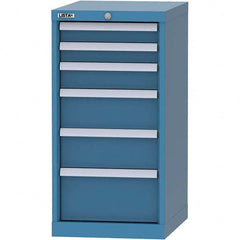 LISTA - 6 Drawer, 216 Compartment Bright Blue Steel Modular Storage Cabinet - Exact Industrial Supply