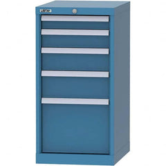 LISTA - 5 Drawer, 216 Compartment Bright Blue Steel Modular Storage Cabinet - Exact Industrial Supply