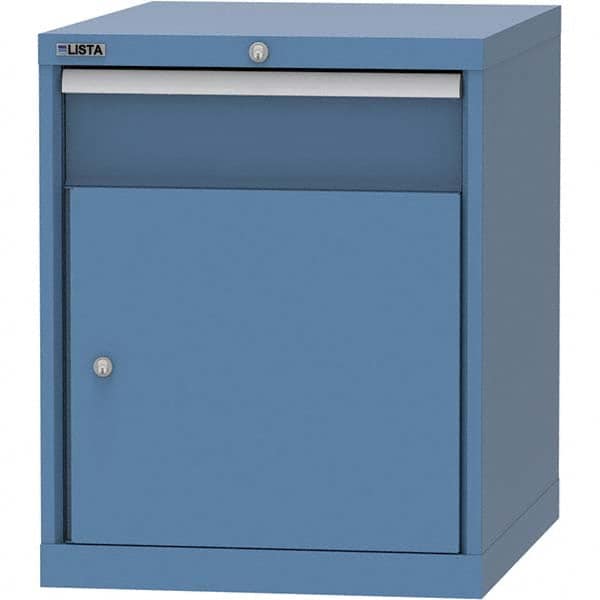 LISTA - 1 Drawer, 99 Compartment Bright Blue Steel Modular Storage Cabinet - Exact Industrial Supply