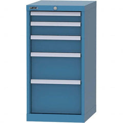 LISTA - 5 Drawer, 216 Compartment Bright Blue Steel Modular Storage Cabinet - Exact Industrial Supply