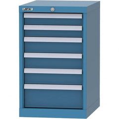 LISTA - 6 Drawer, 216 Compartment Bright Blue Steel Modular Storage Cabinet - Exact Industrial Supply