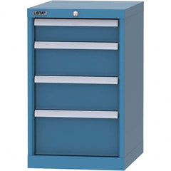 LISTA - 4 Drawer, 216 Compartment Bright Blue Steel Modular Storage Cabinet - Exact Industrial Supply