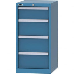 LISTA - 4 Drawer, 216 Compartment Bright Blue Steel Modular Storage Cabinet - Exact Industrial Supply