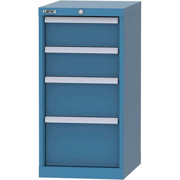 LISTA - 4 Drawer, 216 Compartment Bright Blue Steel Modular Storage Cabinet - Exact Industrial Supply