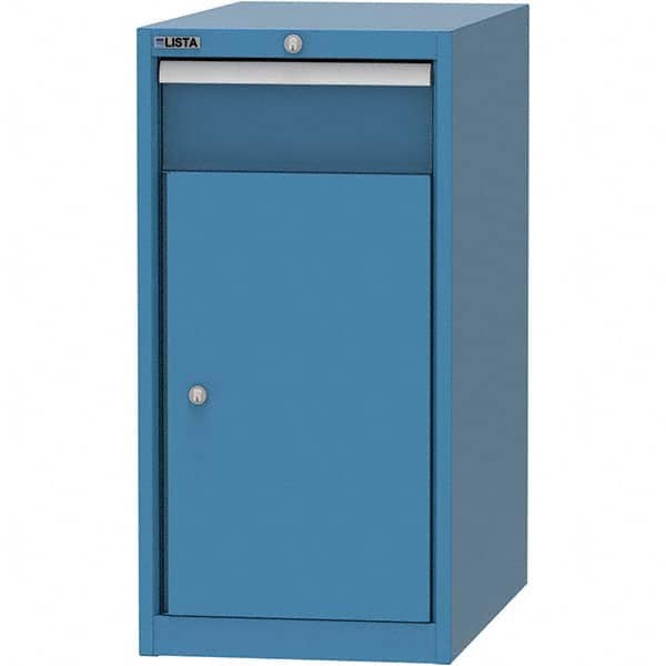 LISTA - 1 Drawer, 45 Compartment Bright Blue Steel Modular Storage Cabinet - Exact Industrial Supply