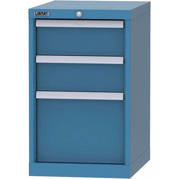 LISTA - 2 Drawer, 216 Compartment Bright Blue Steel Modular Storage Cabinet - Exact Industrial Supply