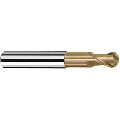 Fraisa - 10mm Diam, 11mm LOC, 2 Flute Solid Carbide Ball End Mill - Exact Industrial Supply