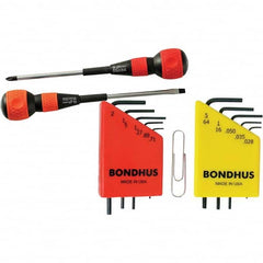 Bondhus - Screwdriver Sets Screwdriver Types Included: Slotted & Phillips Number of Pieces: 12 - Exact Industrial Supply