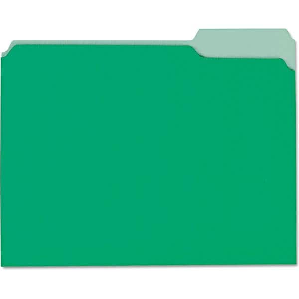 UNIVERSAL - File Folders, Expansion Folders & Hanging Files Folder/File Type: File Folders with Top Tab Color: Green - Exact Industrial Supply