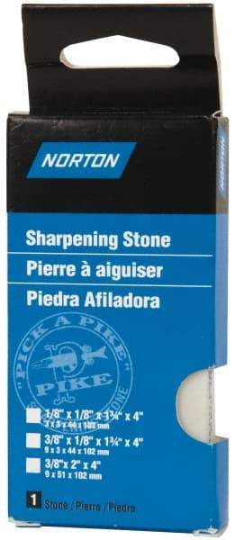 Norton - 4" Long x 2" Wide x 3/8" Thick, Novaculite Sharpening Stone - Rectangle, Ultra Fine Grade - Exact Industrial Supply