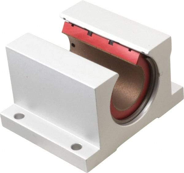 Pacific Bearing - 1" ID, 3-1/4" OAW x 2.813" OAL x 10.5mm OAH Open Pillow Block - 3,525 Lb Static Cap, 2-7/8" Btw Mnt Hole Ctrs, 1.187" Base-to-Ctr Ht, Aluminum - Exact Industrial Supply