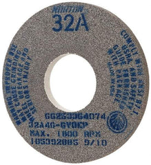 Norton - 14" Diam x 5" Hole x 1" Thick, G Hardness, 46 Grit Surface Grinding Wheel - Aluminum Oxide, Type 1, Coarse Grade, 1,800 Max RPM, Vitrified Bond, No Recess - Exact Industrial Supply