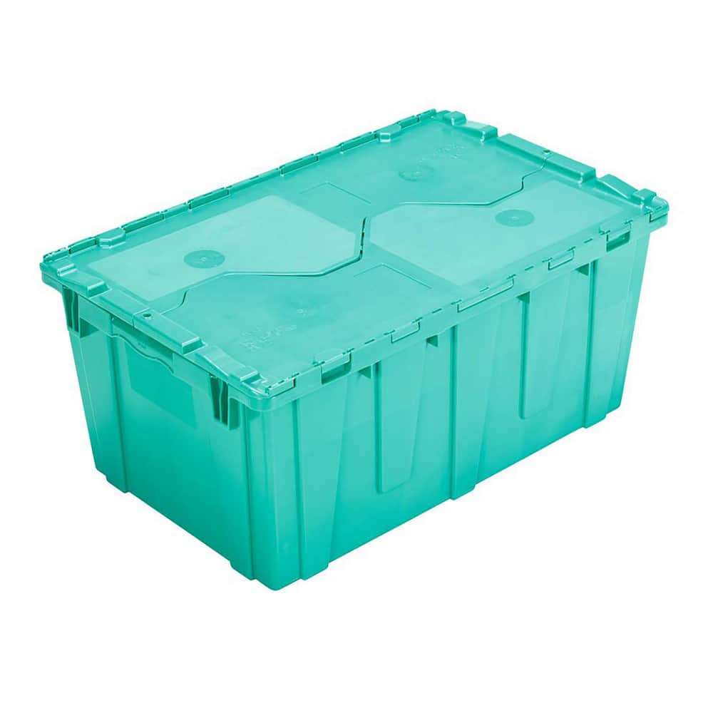 2.4 Cu Ft, 70 Lb Load Capacity Gray Polyethylene Attached-Lid Container Stacking, Nesting, 26.9″ Long x 16.9″ Wide x 12.1″ High, Lid Included