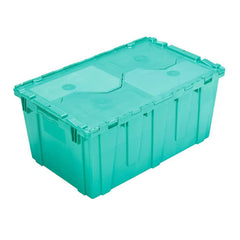 2.4 Cu Ft, 70 Lb Load Capacity Gray Polyethylene Attached-Lid Container Stacking, Nesting, 26.9″ Long x 16.9″ Wide x 12.1″ High, Lid Included