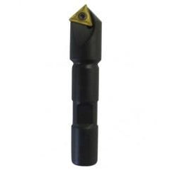 90° Point- 0.047" Min- 0.5" SH- Indexable Countersink & Chamfering Tool - Exact Industrial Supply