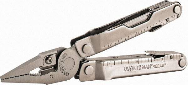 Leatherman - 17 Piece, Multi-Tool Set - Gray, 6-1/4" OAL, 4" Closed Length - Exact Industrial Supply