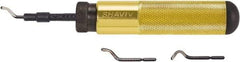 Shaviv - 5 Piece High Speed Steel Blade Hand Deburring Tool Set - E Blade Holder, E100, E200, E300 Blades, For Hole Edge, Straight Edge - Exact Industrial Supply