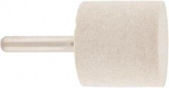 Value Collection - 1-1/4" Diam, 1/4" Shank Diam, Cylinder Shaped Mounted Bob - Rock Hard Density, 1-1/4" Head Length, 2" Shank Length, Wool Felt - Exact Industrial Supply