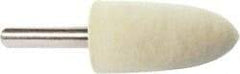 Value Collection - 3/4" Diam, 1/4" Shank Diam, Bullet Shaped Mounted Bob - Medium Density, 1-1/2" Head Length, 2" Shank Length, Wool Felt - Exact Industrial Supply
