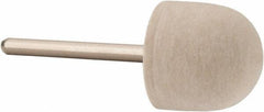 Value Collection - 3/4" Diam, 1/8" Shank Diam, Oval Shaped Mounted Bob - Hard Density, 3/4" Head Length, 2" Shank Length, Wool Felt - Exact Industrial Supply