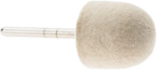 Value Collection - 3/4" Diam, 1/8" Shank Diam, Oval Shaped Mounted Bob - Medium Density, 3/4" Head Length, 2" Shank Length, Wool Felt - Exact Industrial Supply