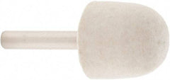 Value Collection - 1" Diam, 1/4" Shank Diam, Oval Shaped Mounted Bob - Rock Hard Density, 1" Head Length, 2" Shank Length, Wool Felt - Exact Industrial Supply