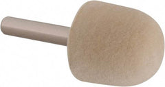 Value Collection - 1" Diam, 1/4" Shank Diam, Oval Shaped Mounted Bob - Medium Density, 1" Head Length, 2" Shank Length, Wool Felt - Exact Industrial Supply