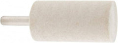 Value Collection - 1" Diam, 1/4" Shank Diam, Cylinder Shaped Mounted Bob - Rock Hard Density, 2" Head Length, 1" Shank Length, Wool Felt - Exact Industrial Supply