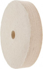 Value Collection - 4" Diam x 3/4" Thick Unmounted Buffing Wheel - 1 Ply, Polishing Wheel, 1/2" Arbor Hole, Hard Density - Exact Industrial Supply