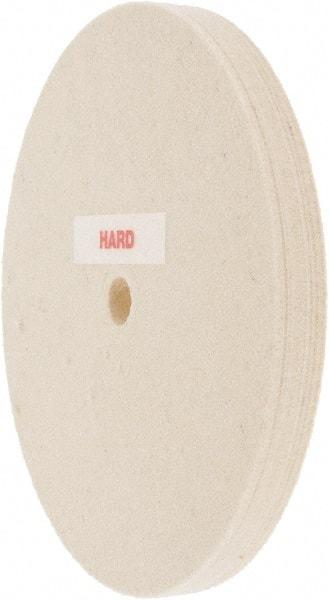 Value Collection - 6" Diam x 1/2" Thick Unmounted Buffing Wheel - 1 Ply, Polishing Wheel, 1/2" Arbor Hole, Hard Density - Exact Industrial Supply