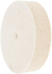 Made in USA - 2" Diam x 1/2" Thick Unmounted Buffing Wheel - 1 Ply, Polishing Wheel, 1/2" Arbor Hole, Hard Density - Exact Industrial Supply