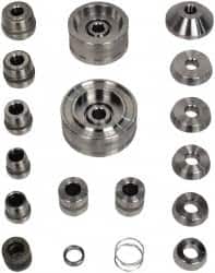 Automotive Brake Lathe Accessories; Type: Adapter Kit; For Use With: Ammco Brake Lathes; Cars Only; Contents: 9492 Self Aligning Spacer; 3125 .5″ Spacer; 9232 (1.33″-2.89″) Double Taper Cone Set; 9310 (1.84″-3.85″) Hubless Cone Set